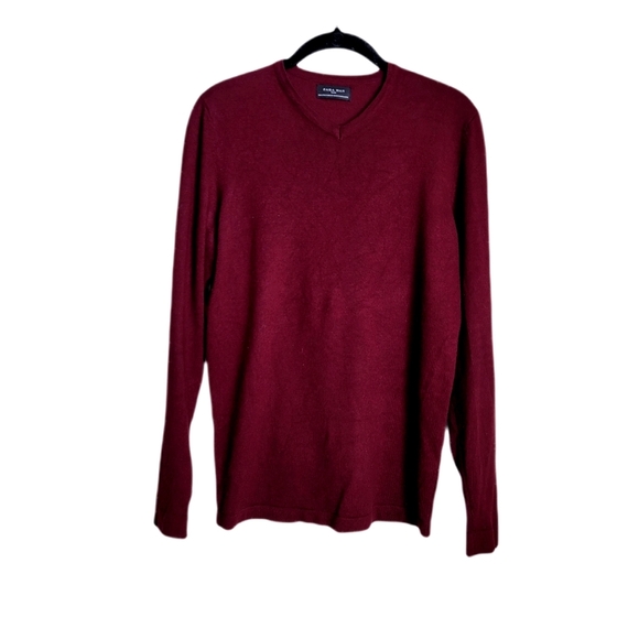 Zara Man burgundy v neck sweater size small - Picture 1 of 4